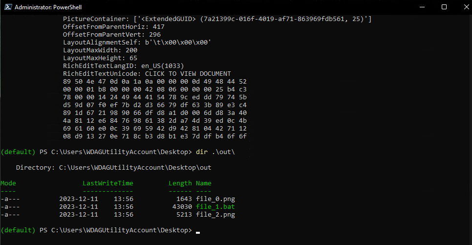 Output from pyonenote.exe