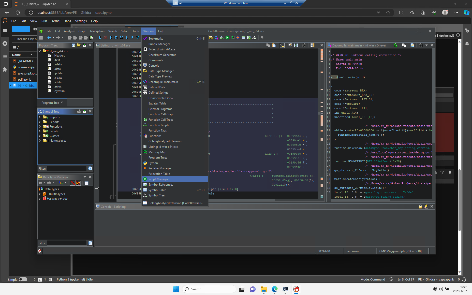 Script Manager in Ghidra