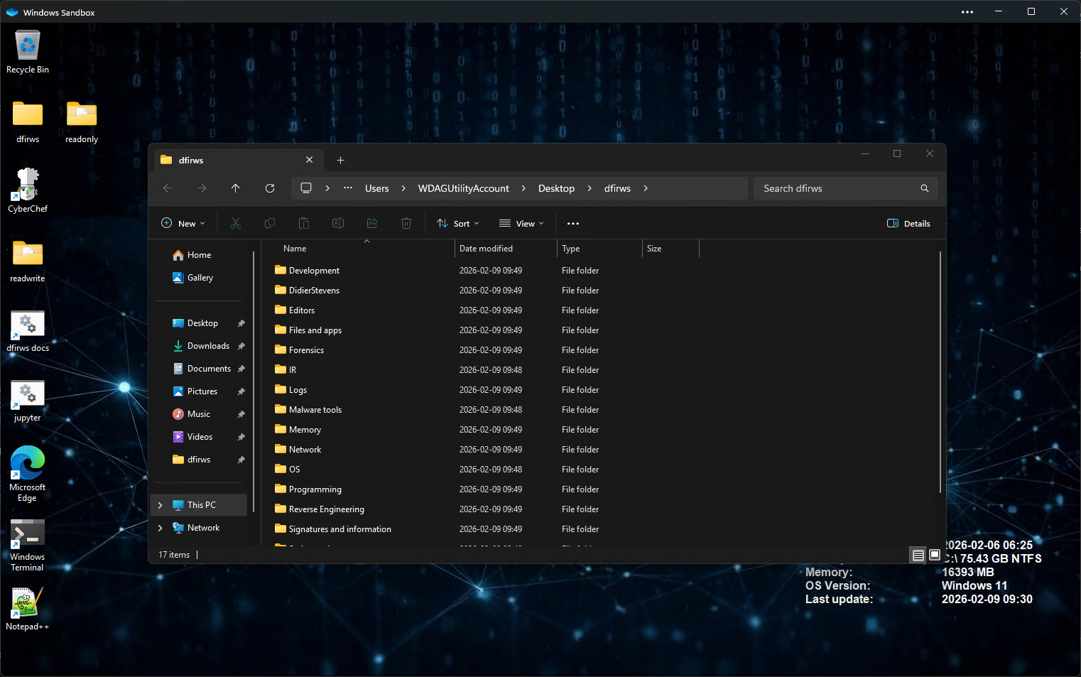 Default start screen